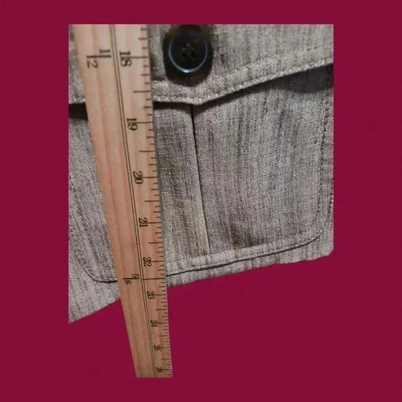 Kasper sheen blazer tan & brown blazer style safari size 2P - Picture 11 of 12